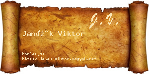 Janák Viktor névjegykártya